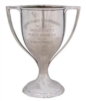 1912 US Open Tennis Winners Trophy Awarded to Mixed Doubles Champion Mary K Browne & Norris Williams Jr - Titanic Survivor Won Only Months After Sinking 